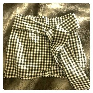 Tie front mini skirt
